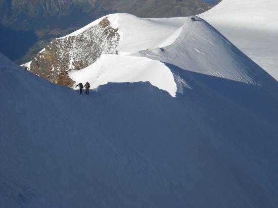 Sur l'arête du Lyskamm